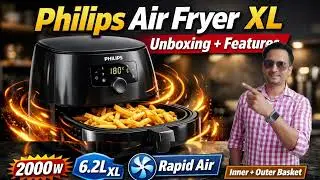 Philips Air Fryer HD9270/70 Unboxing | 6.2L XL Air Fryer Full Features Explained हिंदी में