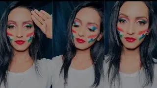 Republic day makeup look /Indian flag inspired makeup  #tricolour #repblicday #eyemakeuptutorial