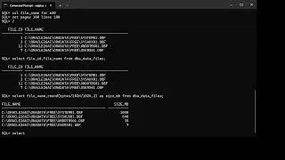 Oracle SQL basic command to check status, datafiles, tablespaces, redo, temp and undo files.