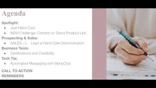Training Webinar-Lead a Hand Care Demo/Certifications and Credibility/Auto Messaging with ManyChat
