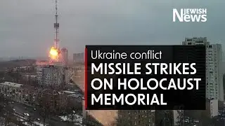 The moment a Russian missile hits site of main Ukrainian Holocaust memorial, Babyn Yar
