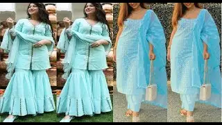 #Sky blue color kurti||sky blue color #suit design||#2020 summer dress design||Light color suit||