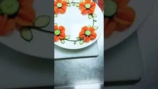 Carrot 🥕 Cucumber 🥒Flower 🌹 Garnishing 🍀#carrots #flowers #garnish #foodart