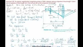 Exercise 9.26 Physics 12. An angular magnification (magnifying power) of 30X is desired using an 