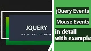 4.Types of jQuery Events with Examples | Mouse events and its types | Hindi