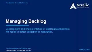Managing Backlog | Maintenance Planning & Scheduling | Arrelic