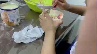 Covid time fruit salad making via Google meet 