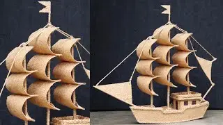 How To Make A Boat Model With Jute and Cardboard | DIY Jute Craft Ideas | Do It Yourself