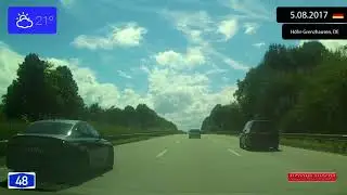 Driving from Bonn to Koblenz (Germany) 5.08.2017 Timelapse x4