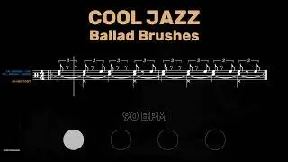 Cool Jazz Ballad │ Brushes Var. │ Drum Tutorial │ Sheet Music + Play-Along │ 90&rarr;40 BPM (Multi-Tempo)