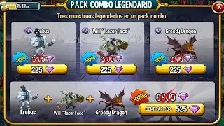 Monster Legends: Getting Pack 3 New Monster [Erebus, Will razon face and Greedy dragon]