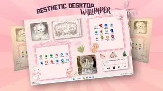 AESTHETIC WALLPAPER DESKTOP PINK PASTEL THEME WINDOWS LAPTOP/TUTORIAL BAHASA INDONESIA