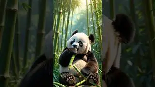 Cute Panda Eating Bamboo in Lush Bamboo Forest | Adorable Animal Moment 🐼🎋