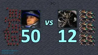 50 Marines vs 12 Ultralisks - Similar Mineral Cost - StarCraft Retro Battles