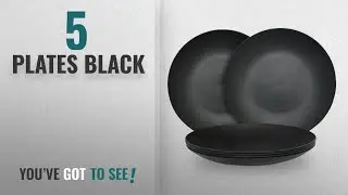 Best Plates Black [2018]: COZA DESIGN 6-Piece Plate Set (Black)
