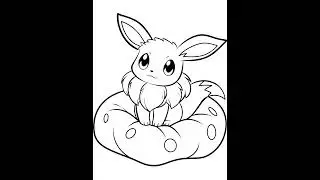 Cool Eevee pokemon coloring pages, easy, printable