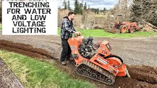 Digging a trench for water and LV lighting