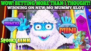 WOW! BONUS! BETTING HOW MUCH? NEW SPOOKY LINK YETI SLOT | New Mo Mummy Slot | Las Vegas Slots