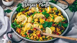Vegane Paella mit Gem&uuml;se *Spanische Reispfanne* Einfaches Rezept!