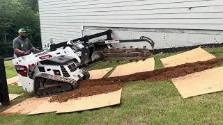 Trenching for corrugated pipe Dallas GA Lawn Frogs Landscaping