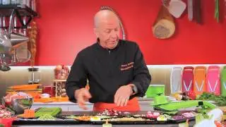 snijden van brunoise met de B&ouml;rner groentesnijder mandoline