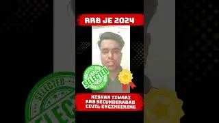 CONGRATULATIONS 🎉 SELECTED AS RRB JE 2024 #rrbje #rrb #railway #railwayjobs #kunal #rrbs #motivation