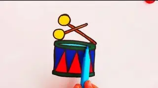 How to Draw a Cute Drum Step by Step | Trommel Zeichnen f&uuml;r Kinder | Tegne Tromme for Barn