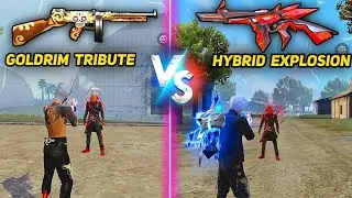 Thompson Skin Ability Test - Goldrim Tribute VS Hybrid Explosion | Free Fire Thompson Skin.