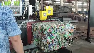 Horizontal double cylinder automatic baler: baling aluminum cans