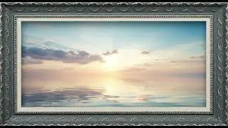 Frame TV Art Whit Music: Serene Ocean Sunset with Sun Rays