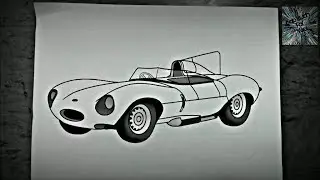 (#5)how to draw Race 🏎 car 1955 Jaguar D-Type Step by step easily