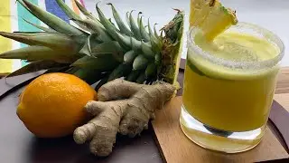 Pineapple Juice with Ginger Lemon and Black Salt