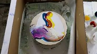 (445) Colorful Swipe and Spin Acrylic Pouring Technique / Fluid Art Video