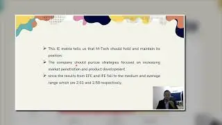 Presentation M'Tech IE Matrix & QSPM
