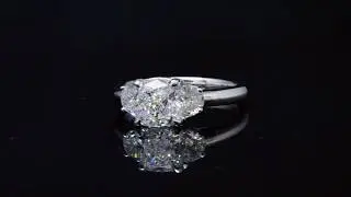 Cushion & Half Moon 3-Stone Diamond Engagement Ring