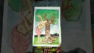 How to draw oil pastel colour save tree Drawing|School project drawing for kids #youtubeshorts#viral