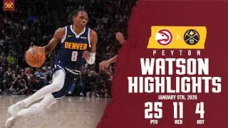 Peyton Watson Double-Double | Highlights vs. ATL