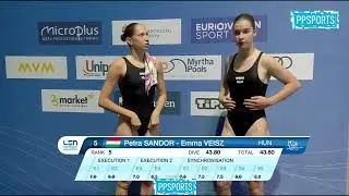 PETRA SANDOR - EMMA VEISZ | Synchronised 3m Springboard  Diving Highlights