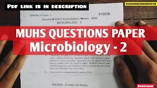microbiology - 2 / second  MBBS Examination winter 2020 / MUHS  nashik University
