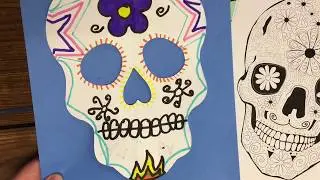 Symmetry:  Day of the Dead Sugar Skull (Worksheet on my Patreon Account)