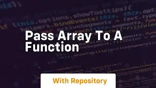 pass array to a function