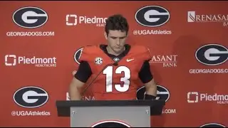 Georgia QB Stetson Bennett talks stepping in as starter, dominant offensive showing vs. #8 Arkansas