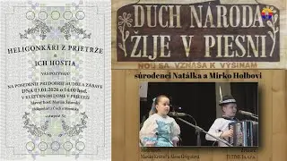 Prietrž 3. 1. 2026: Heligonkári z Prietrže a ich hostia, 4. r.: Súrodenci Natálka a Mirko Holbovi.