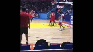 Barangay Ginebra in fastbreak drill practice at San Juan Arena Ganado Open Practice