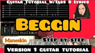 BEGGIN' - Guitar Tutorial Version 1 Step By Step JGT (Måneskin)
