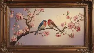 1 HOUR VALENTINES DAY LOVE BIRDS VINTAGE TV ART INCLUDING PIANO MUSIC 4K