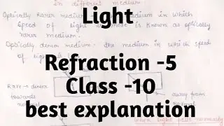Light class 10 physics Refraction of light part 5