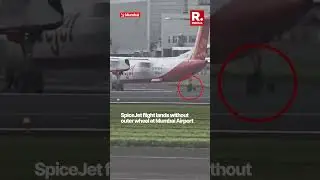 Exact Moment Spicejet Plane Lands Without Wheel At Mumbai Airport Amid Full Emergency