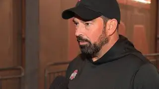 Ohio State head coach Ryan Day discusses victory against Ohio University