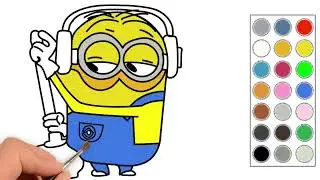 como dibujar y colorear a un minion, dibujos para ni&ntilde;os